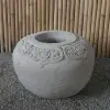Product image 6 of the product “Balinese style flat round pot, with carving - 70cm Dia., 45 cm Height, Taro sand ”